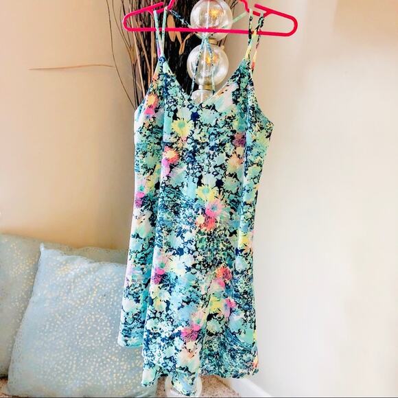 XHILARATION • Floral Colorful Spring Strappy Dress - Picture 1 of 7